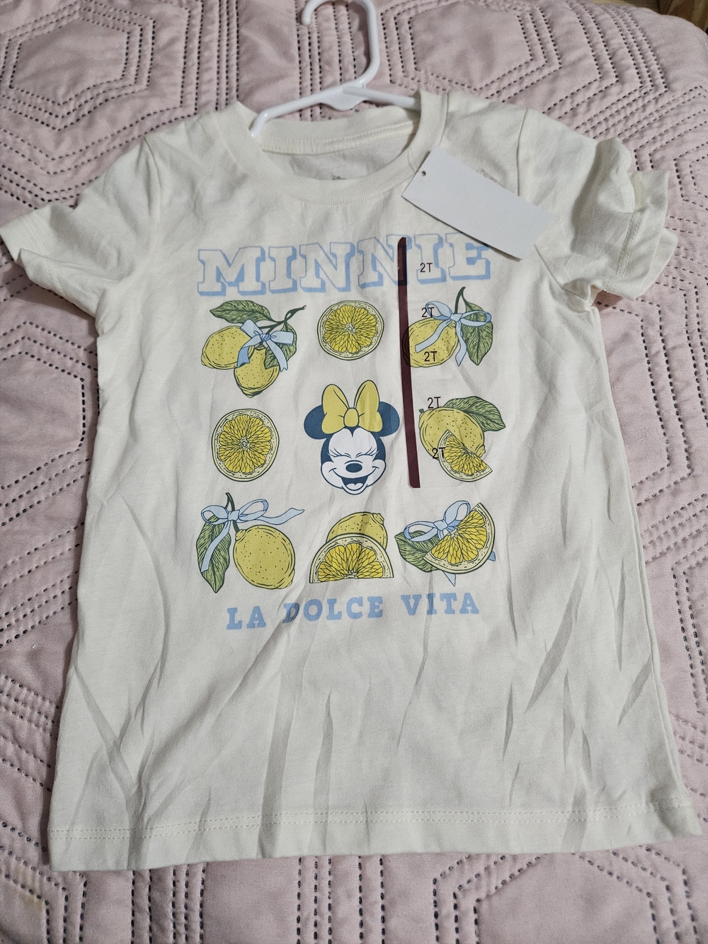 Disney Cream Tee with Minnie & Yellow Lemon Graphic